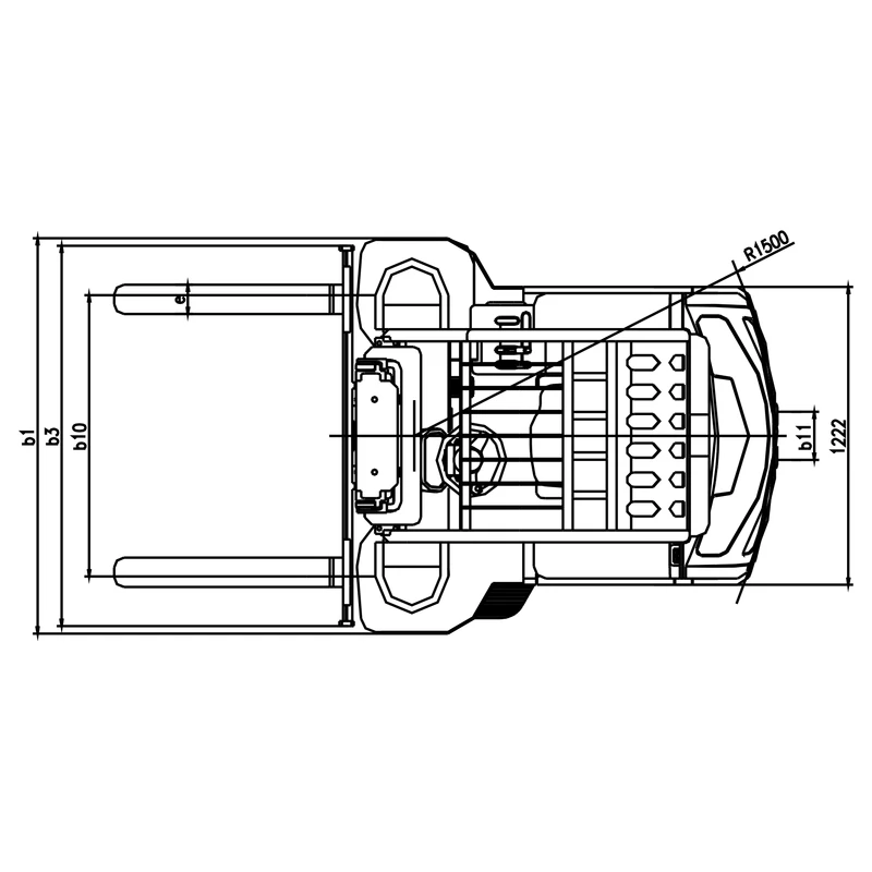Nelisuuntainen sähköhaarukkatrukki 3000–6200 mm nostokorkeudella