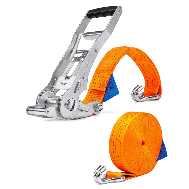 ERGO-kaksiosainen räikkäkiristeinen kuormansidontavyö (DKG5-50-ERGO), 5000 kg, 50 mm