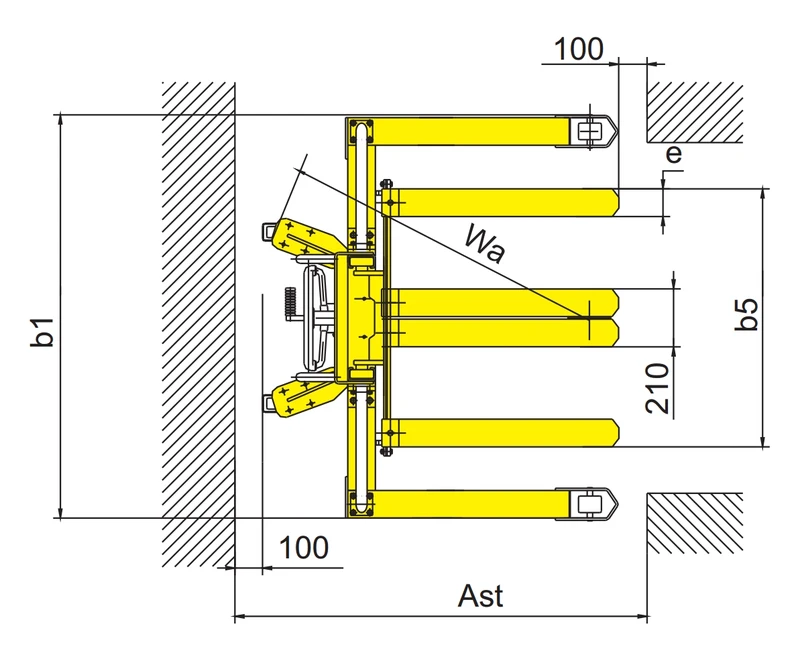 Käsikäyttöinen RVV-DSV-pinoamisvaunu, nostokorkeus 1600 mm