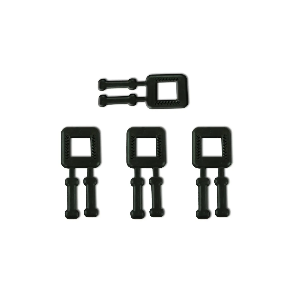 Mustat muovisoljet 12 mm:n PP-pakkausvanteelle (BUCKLES-4P)